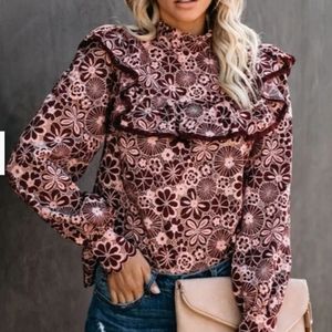 VICI CHANGE IS BEAUTIFUL RUFFLE LACE TOP